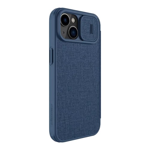 Nillkin для iPhone 15 Plus чехол QIN Pro (Cloth) Booktype Elite Blue