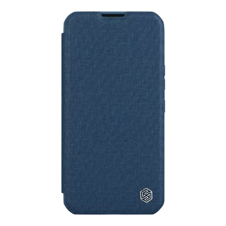 Nillkin для iPhone 15 Plus чехол QIN Pro (Cloth) Booktype Elite Blue