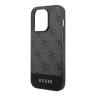 Guess для iPhone 15 Pro чехол PU 4G Bottom stripe Metal logo Hard Grey