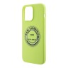 Lagerfeld для iPhone 15 Pro Max чехол Liquid silicone RSG Round logo Hard Green