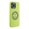 Lagerfeld для iPhone 15 Pro Max чехол Liquid silicone RSG Round logo Hard Green