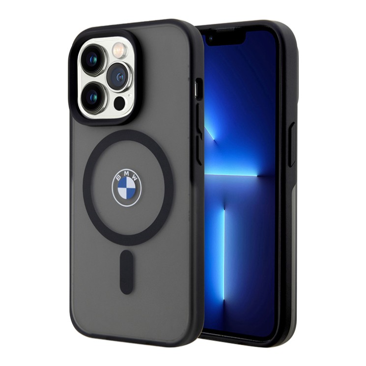 BMW для iPhone 15 Pro Max чехол Signature PC/TPU Frosted Hard Black (MagSafe)