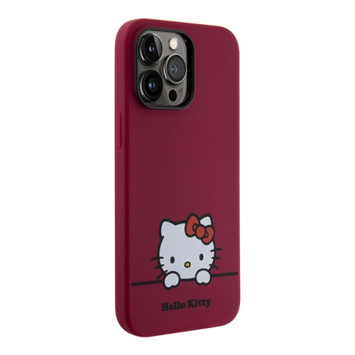 Hello Kitty для iPhone 14 Pro чехол Liquid silicone Dreaming Kitty Hard Red