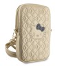 Hello Kitty для смартфонов сумка Phone ZIP Bag PU leather Quilted Bows with Strap Gold