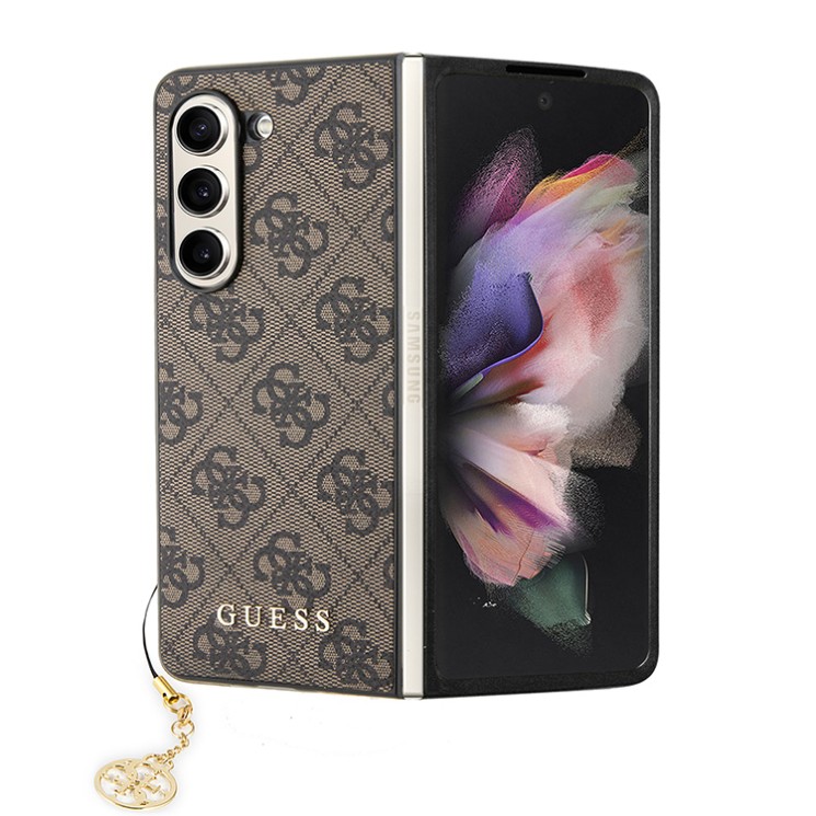 Guess для Galaxy Z Fold 5 чехол PU 4G Charms collection Hard Brown