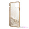 Чехол Guess Glitter 4G Peony Hard для iPhone 11, золотой