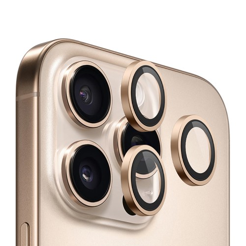 BlueO стекло для iPhone 16 Pro/16 Pro Max, Camera lens Armor Aluminium 3 шт. Gold (+installer)