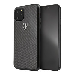 Чехол Ferrari Heritage Real Carbon Hard для iPhone 11 Pro Max, черный