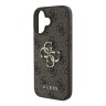 Guess для iPhone 16 чехол PU кожа 4G Big metal logo Brown