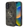 Guess для iPhone 16 чехол PU кожа 4G Big metal logo Brown