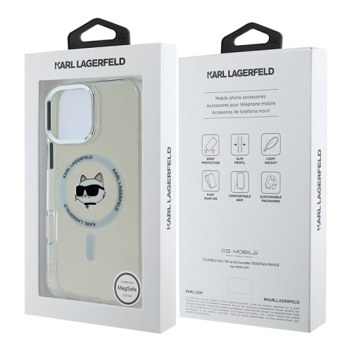 Karl Lagerfeld для iPhone 16 Pro чехол PC/TPU NFT Choupette прозрачный (MagSafe)