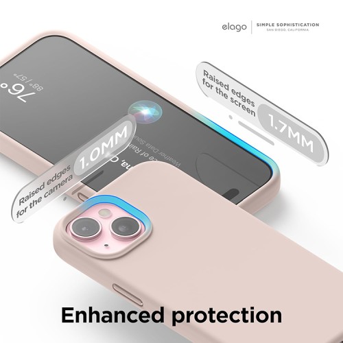 Elago для iPhone 15 чехол Soft silicone (Liquid) Lovely Pink (MagSafe)