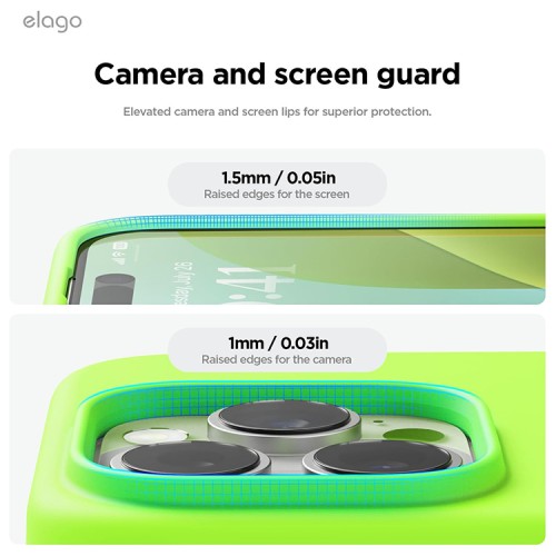Elago для iPhone 16 Pro чехол Soft silicone (Liquid) Lime Green