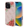 Guess для iPhone 16 Pro чехол PU Flowers Roses Hard Pink (MagSafe)