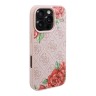 Guess для iPhone 16 Pro чехол PU Flowers Roses Hard Pink (MagSafe)