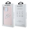 Karl Lagerfeld для iPhone 16 Pro Max чехол Liquid Silicone Metal Logo Initials Hard Pink