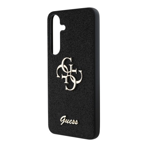 Guess для Galaxy S25+ чехол Fixed Glitters 4G Big metal logo Hard Black