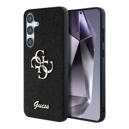 Guess для Galaxy S25+ чехол Fixed Glitters 4G Big metal logo Hard Black