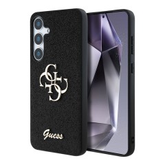 Guess для Galaxy S25+ чехол Fixed Glitters 4G Big metal logo Hard Black