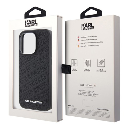 Karl Lagerfeld для iPhone 15 Pro Max чехол PU Quilted Logo pattern Hard Black