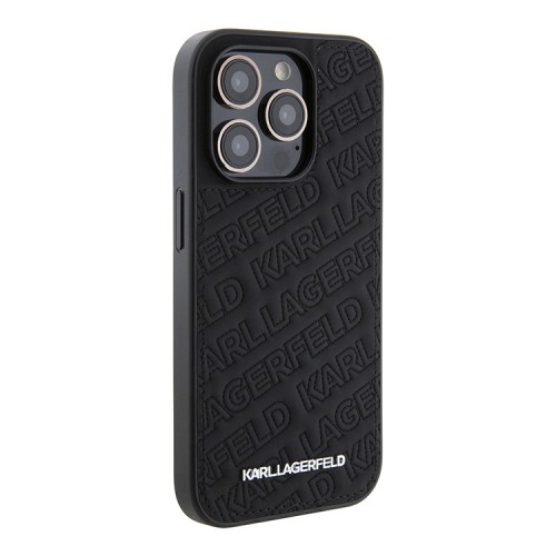 Karl Lagerfeld для iPhone 15 Pro Max чехол PU Quilted Logo pattern Hard Black