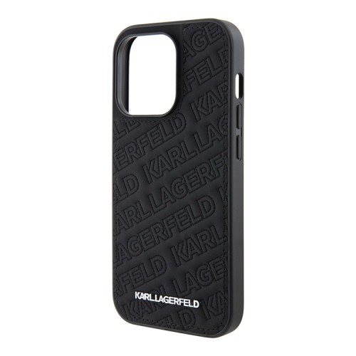 Karl Lagerfeld для iPhone 15 Pro Max чехол PU Quilted Logo pattern Hard Black