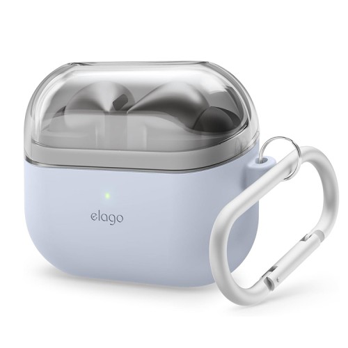 Elago для Galaxy Buds 3/3 Pro чехол Silicone DUO Hang case Clear/Light Blue