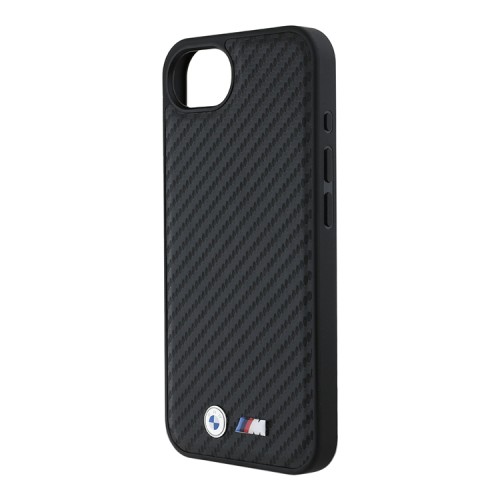 BMW для iPhone 16e чехол M-Collection PU Carbon Metal logo Hard Black (MagSafe)