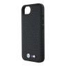BMW для iPhone 16e чехол M-Collection PU Carbon Metal logo Hard Black (MagSafe)