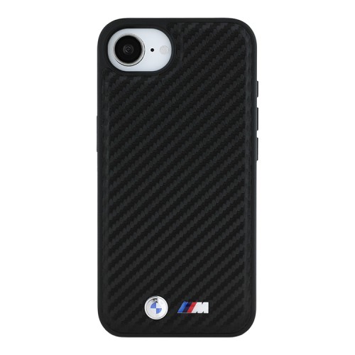 BMW для iPhone 16e чехол M-Collection PU Carbon Metal logo Hard Black (MagSafe)