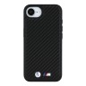 BMW для iPhone 16e чехол M-Collection PU Carbon Metal logo Hard Black (MagSafe)