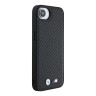 BMW для iPhone 16e чехол M-Collection PU Carbon Metal logo Hard Black (MagSafe)