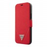Чехол Guess Saffiano Triangle metal logo Booktype для iPhone 12 Pro Max, красный