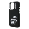 Karl Lagerfeld для iPhone 15 Pro Max чехол Liquid Silicone Sketch Karl&Choupette Black (MagSafe)
