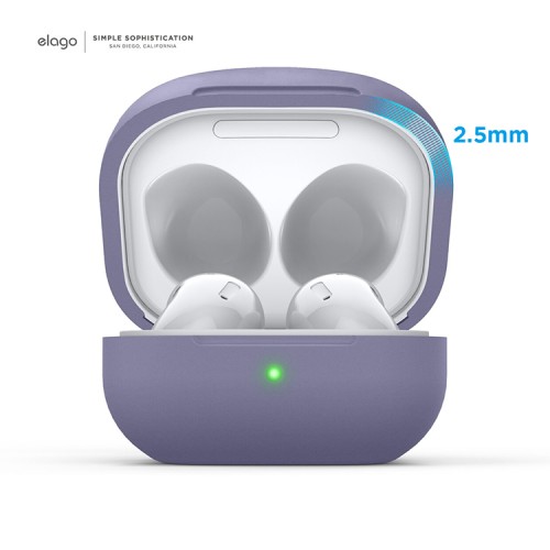 Силиконовый чехол Elago Silicone case для Galaxy Buds 2/Live/Pro, Lavender Grey