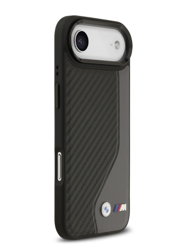 BMW для iPhone Air чехол M-series PU Carbon/Smooth Metal logo Hard Black/Grey (MagSafe)