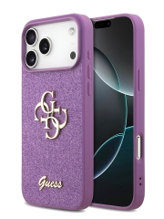 Guess для iPhone 17 Pro Max чехол Fixed Glitters 4G Big metal logo Hard Lilac