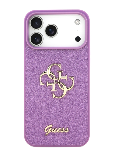 Guess для iPhone 17 Pro Max чехол Fixed Glitters 4G Big metal logo Hard Lilac
