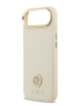 Guess для iPhone Air чехол PU Grained 4G Diamond metal logo Gold camera Hard Beige (MagSafe)