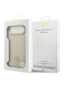 Guess для iPhone Air чехол PU Grained 4G Diamond metal logo Gold camera Hard Beige (MagSafe)