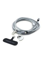 Karl Lagerfeld шнурок на шею Crossbody Nylon cord + Кабель USB-C/C + NFT Choupette metal charm Grey