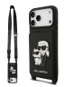 Karl Lagerfeld для iPhone 17 Pro Max чехол Crossbody cardslot PU Saffiano NFT Karl&Choupette Hard Black