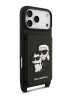 Karl Lagerfeld для iPhone 17 Pro Max чехол Crossbody cardslot PU Saffiano NFT Karl&Choupette Hard Black