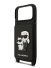 Karl Lagerfeld для iPhone 17 Pro Max чехол Crossbody cardslot PU Saffiano NFT Karl&Choupette Hard Black
