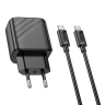 HOCO сетевое зарядное устройство CS23A Sunlight charger set Type-C PD30W + USB-A QC3.0 +кабель C-to-C Black