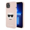 Karl Lagerfeld Liquid silicone Choupette Hard чехол для iPhone 13 mini, розовый