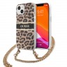 Чехол Guess Leopard Hard +Gold crossbody chain для iPhone 13
