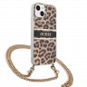 Чехол Guess Leopard Hard +Gold crossbody chain для iPhone 13