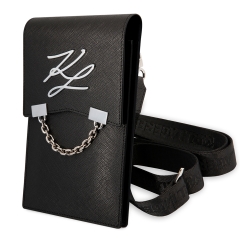 Karl Lagerfeld для смартфонов сумка Wallet Phone Pouch Saffiano Autograph with Chain Black