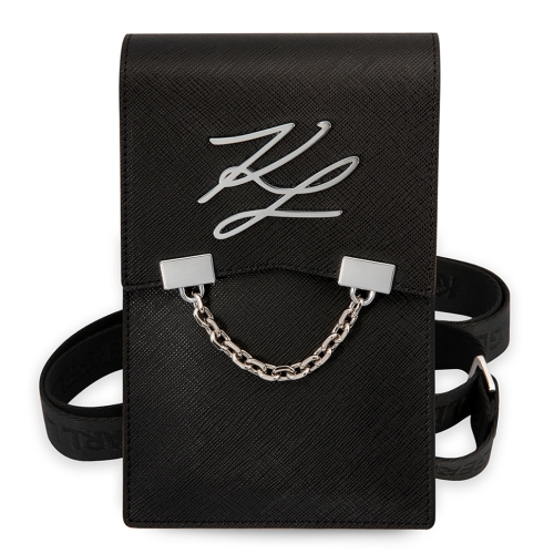 Karl Lagerfeld для смартфонов сумка Wallet Phone Pouch Saffiano Autograph with Chain Black